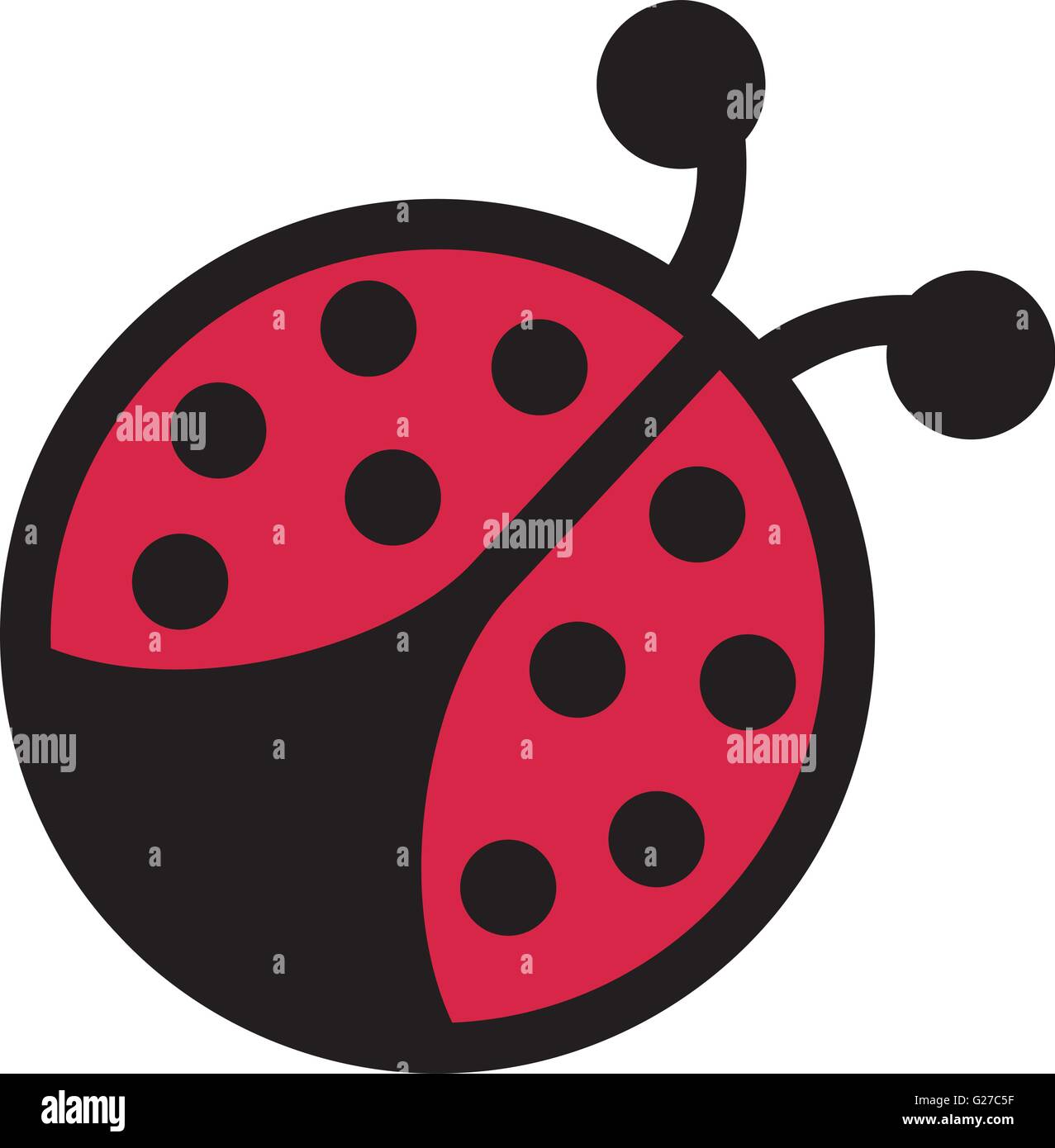 Ladybug with round body Stock Vector Image & Art - Alamy