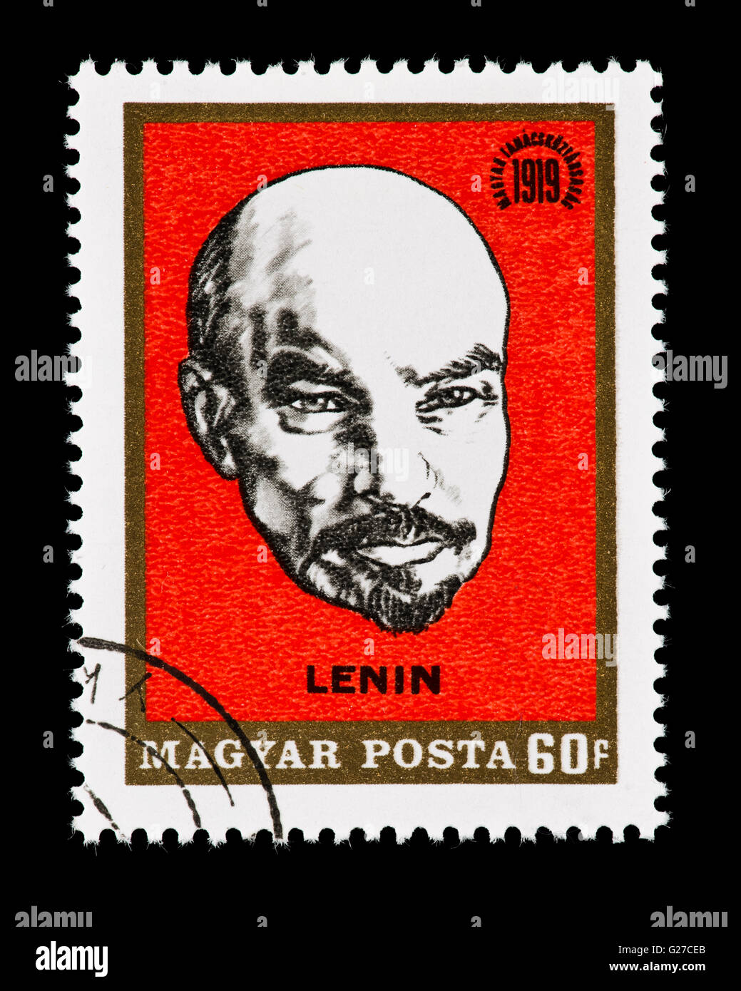 Postage stamp from Hungary depicting a bust of Lenin Stock Photo - Alamy