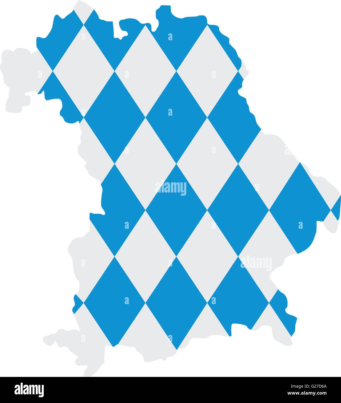 Bavaria map with flag pattern Stock Vector