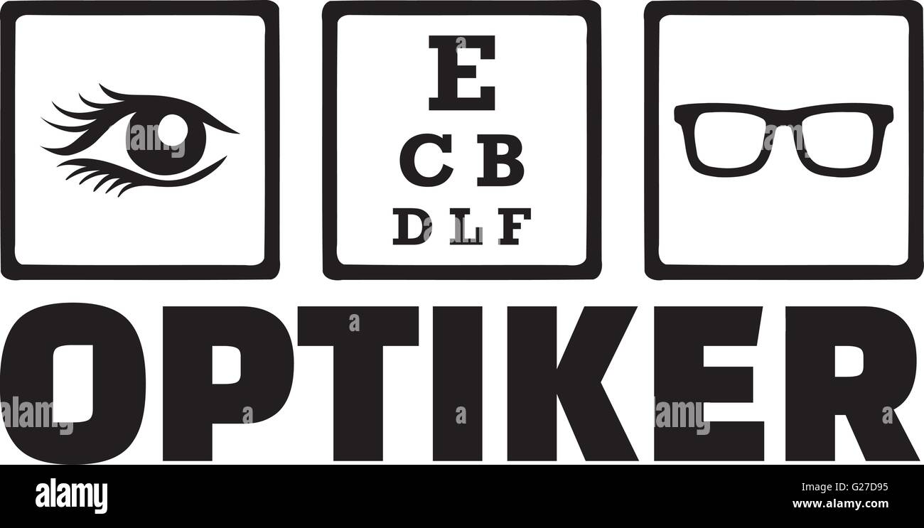 Optician Icons Eye Optiker Stock Vector