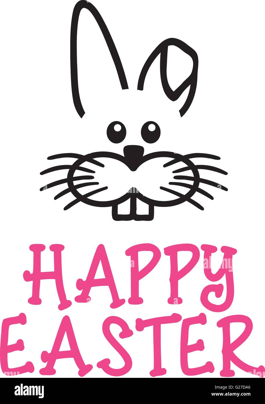 Happy easter card with bunny face Stock Vector Image & Art - Alamy