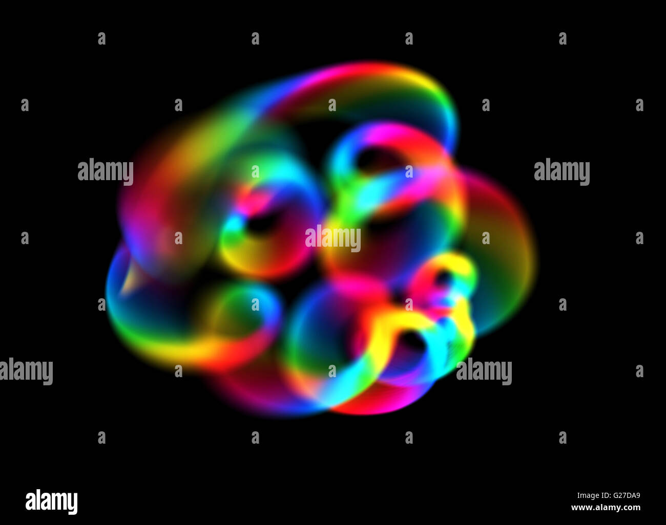 Rainbow spiral abstraction on a black background Stock Photo - Alamy