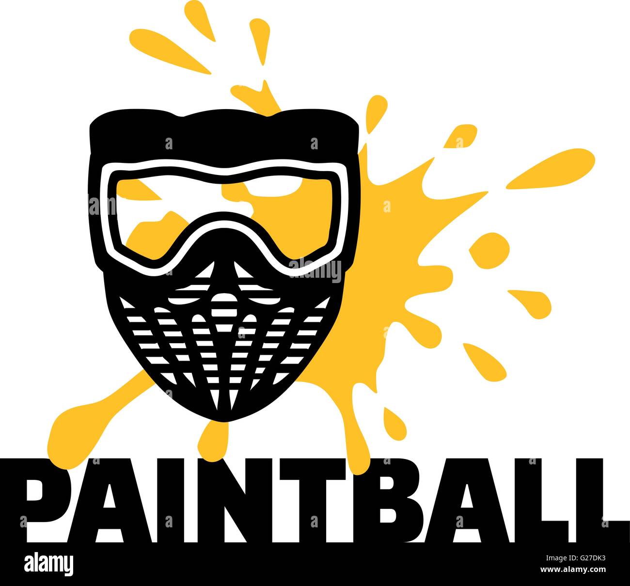 Paintball mask with word paintball and splash Stock Vector Image & Art