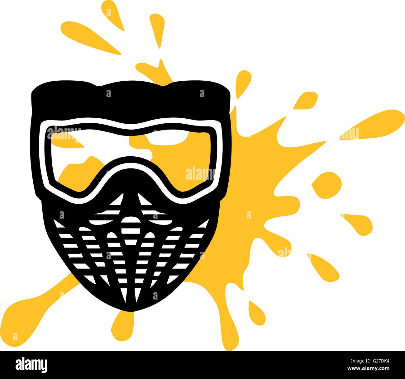 Paintball mask with yellow splash Stock Vector Image & Art Alamy