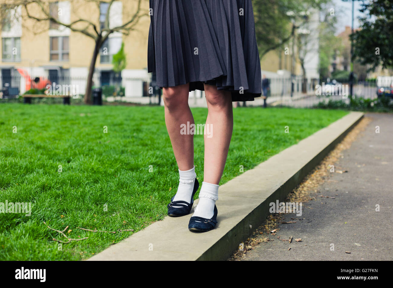 Young barefoot woman wearing skirt hi-res stock photography and images ...