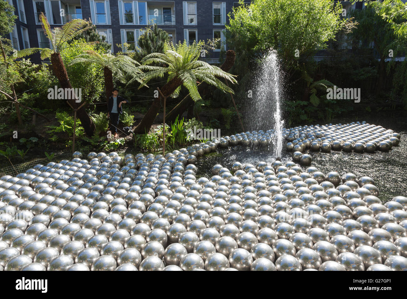 London, UK. 24 May 2016. Narcissus Garden, 1966. A new exhibition by Japanese artist Yayoi Kusama opens at all three locations of Victoria Miro Gallery in London and runs from 25 May to 30 July 2016. Stock Photo