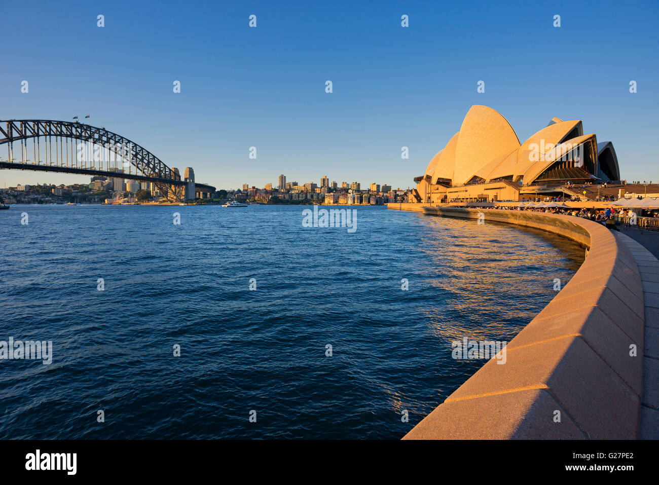 Sydney Opera House and Harbour Bridge, Sydney, New South Wales, Australia Stock Photo
