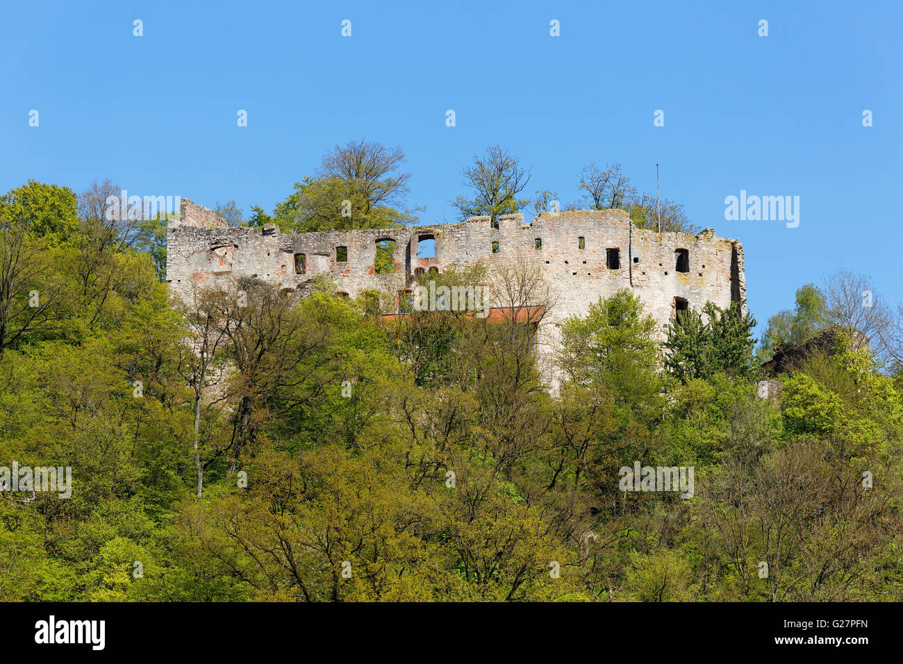 Castle ruin Hilgartsberg, Hofkirchen, Lower Bavaria, Bavaria, Germany Stock Photo