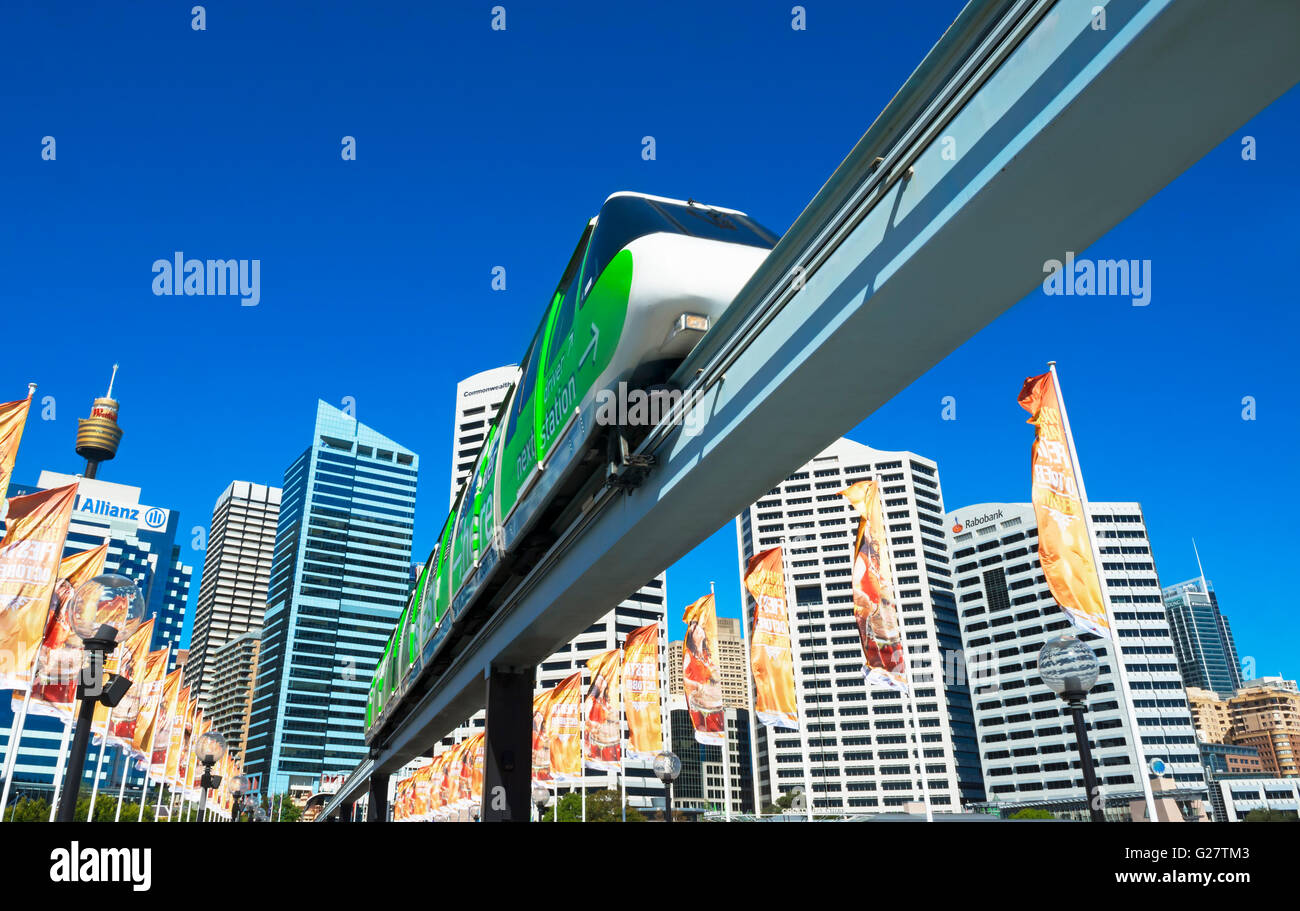 Monorail, Darling Harbour, Sydney, New South Wales, Australia Stock Photo