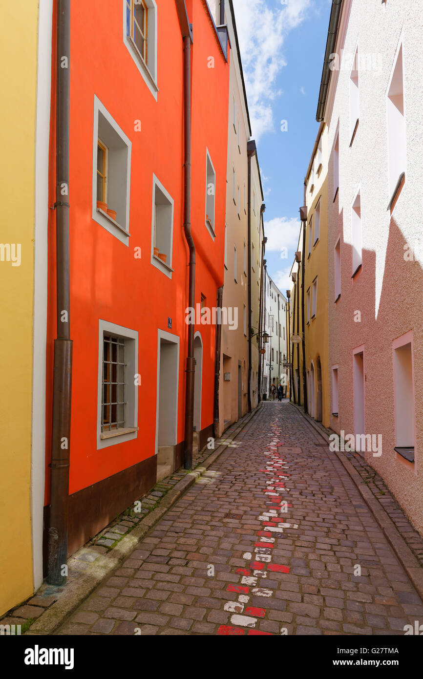Höllgasse, Altstadt, Old Town, Passau, Lower Bavaria, Bavaria, Germany Stock Photo