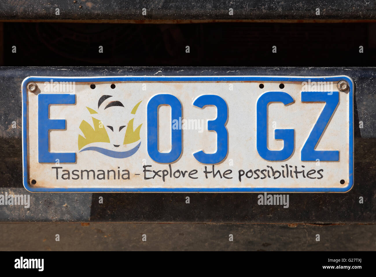 License plate of Tasmania, Australia Stock Photo 104664746 Alamy