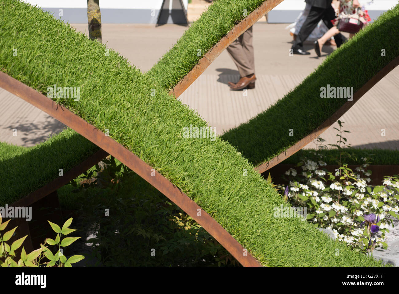 The World Vision Garden at the 2016 RHS Chelsea Flower Show, Designer John Warland Stock Photo