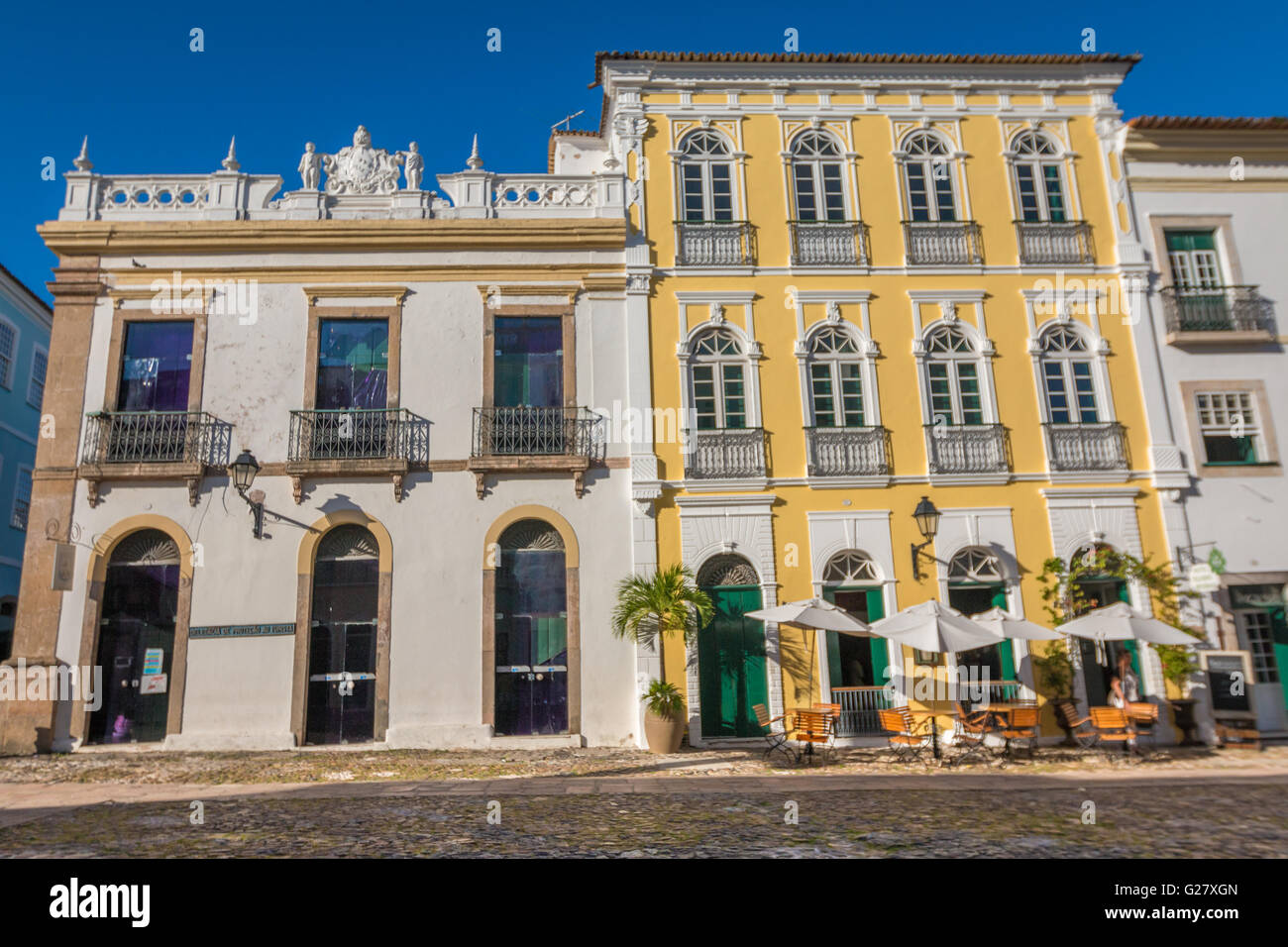 Old town buildings in Salvador de Bahia Brazil Stock Photo