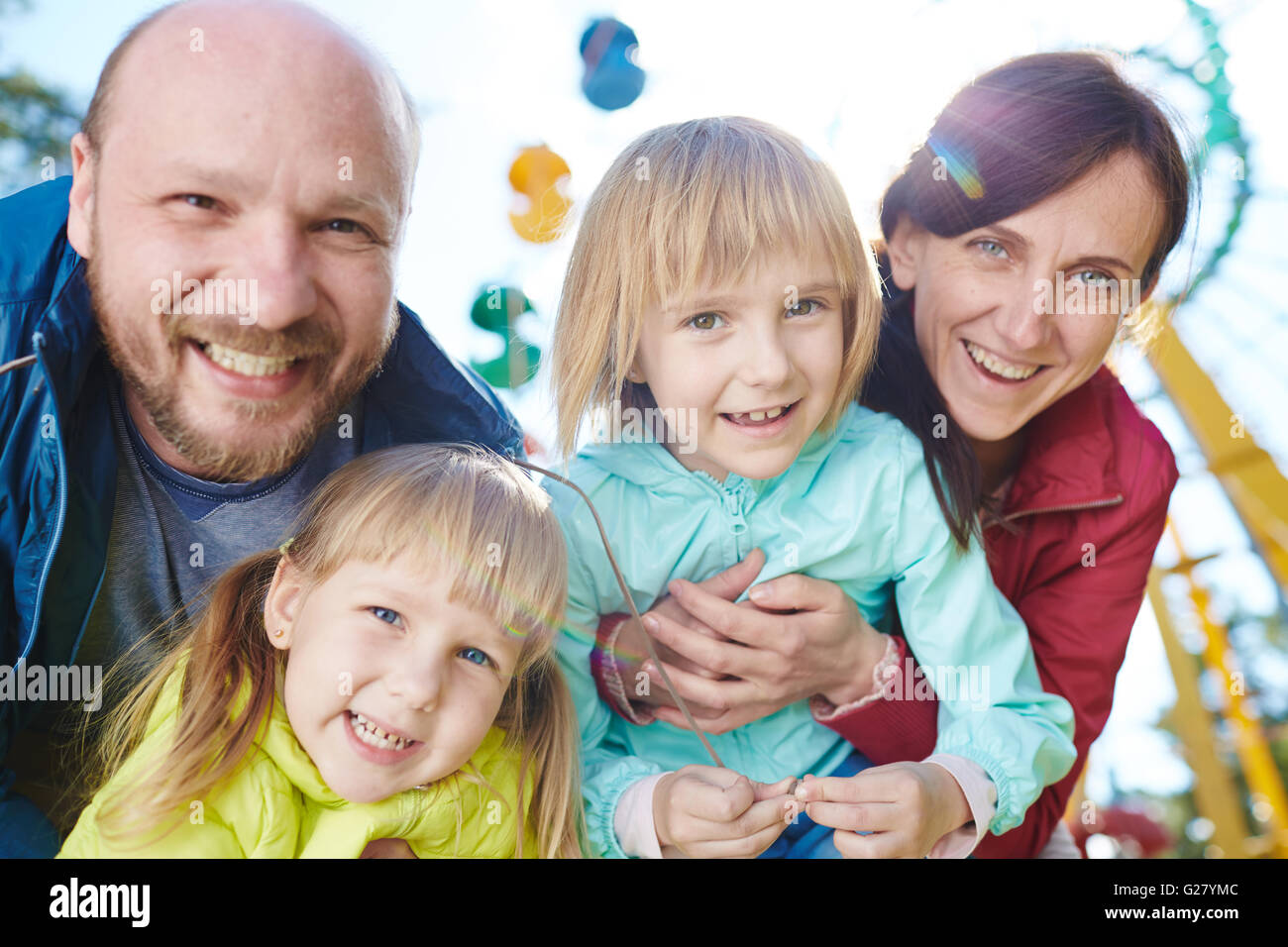 Family of four Stock Photo - Alamy