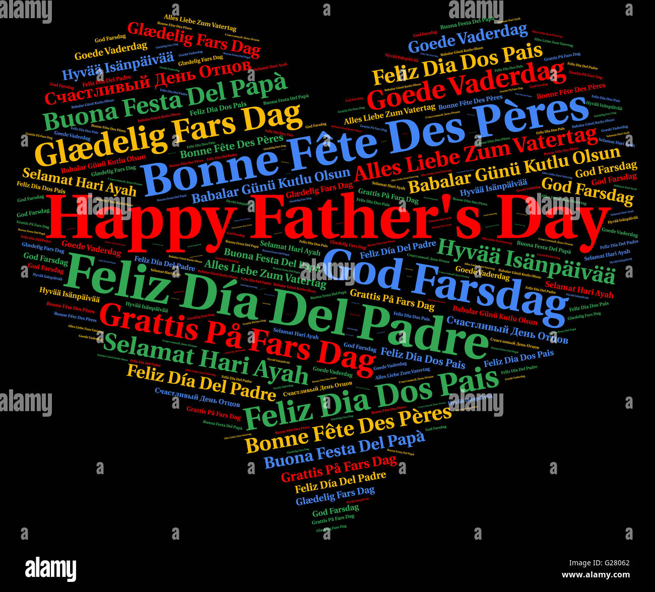 Happy Father's day in different languages Stock Photo - Alamy