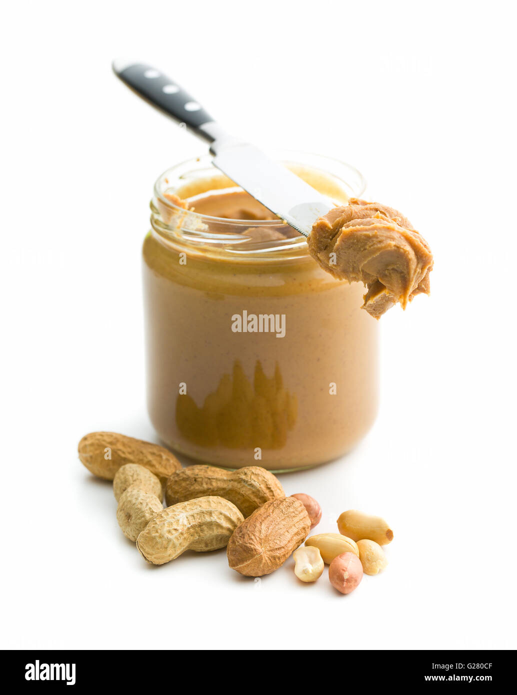 smooth peanut butter on a knife Stock Photo - Alamy