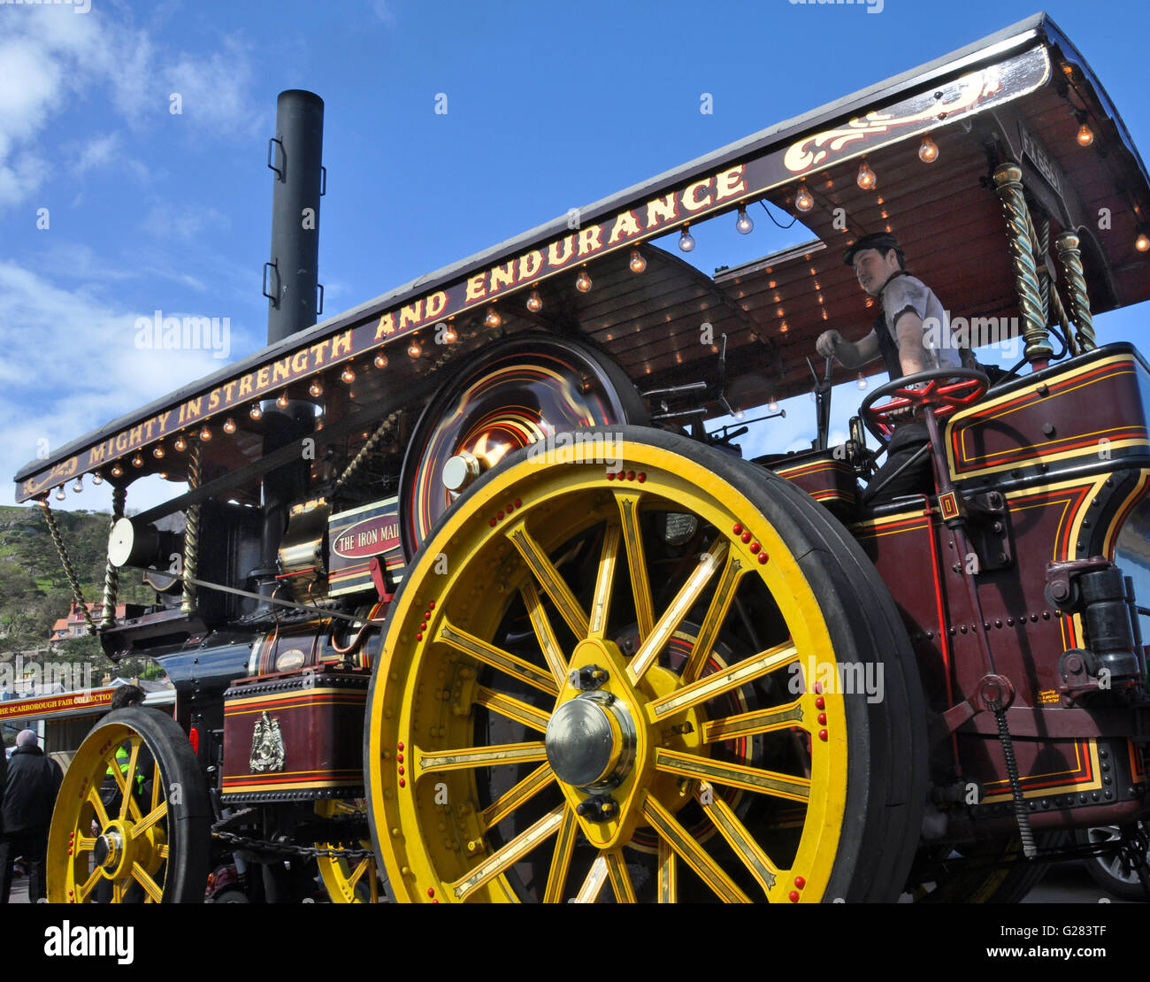 Steam powered traction engine, Victorial Extravaganza, Llandudo, Wales, UK Stock Photo