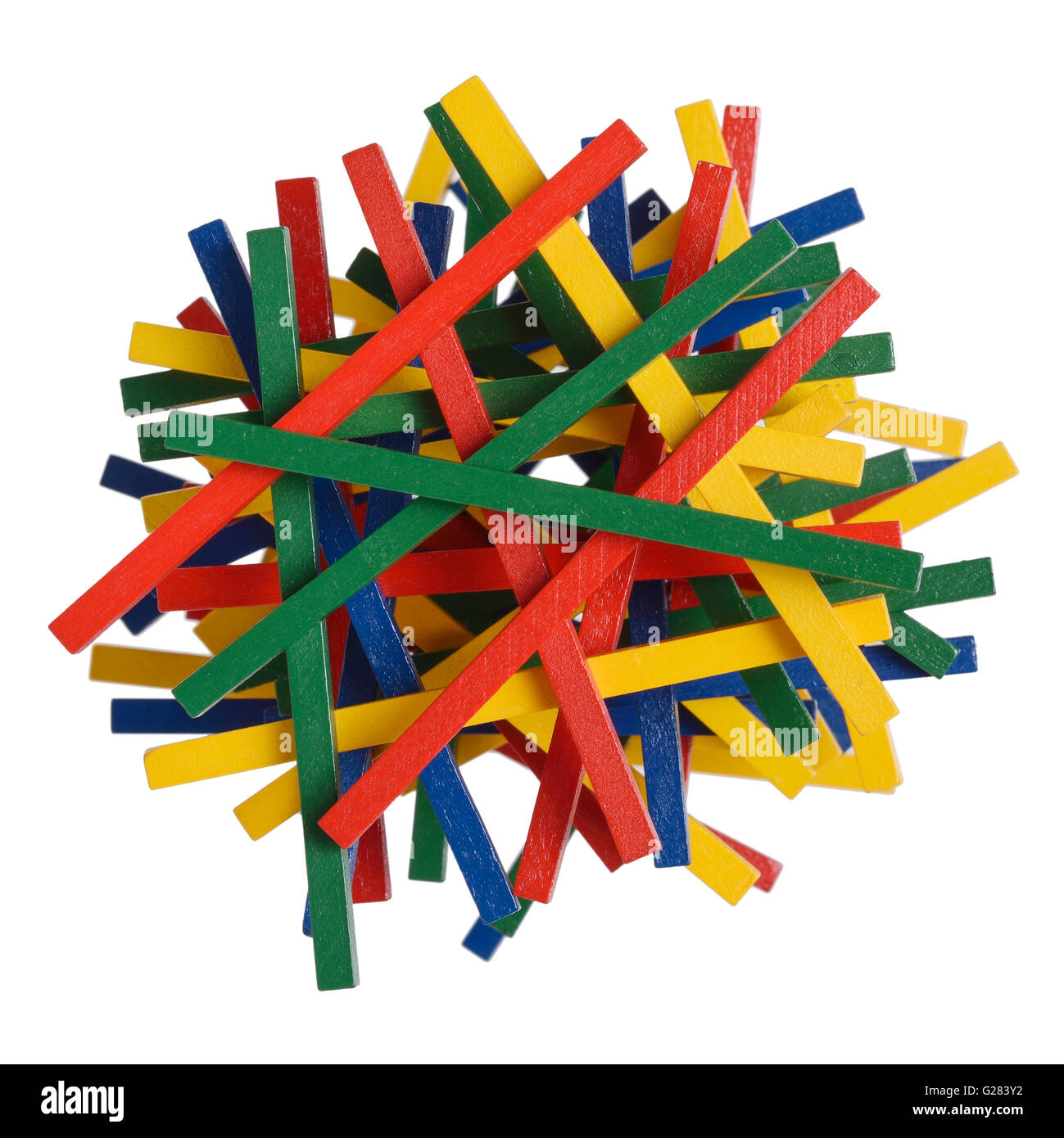 Stack of coloured wooden sticks Stock Photo