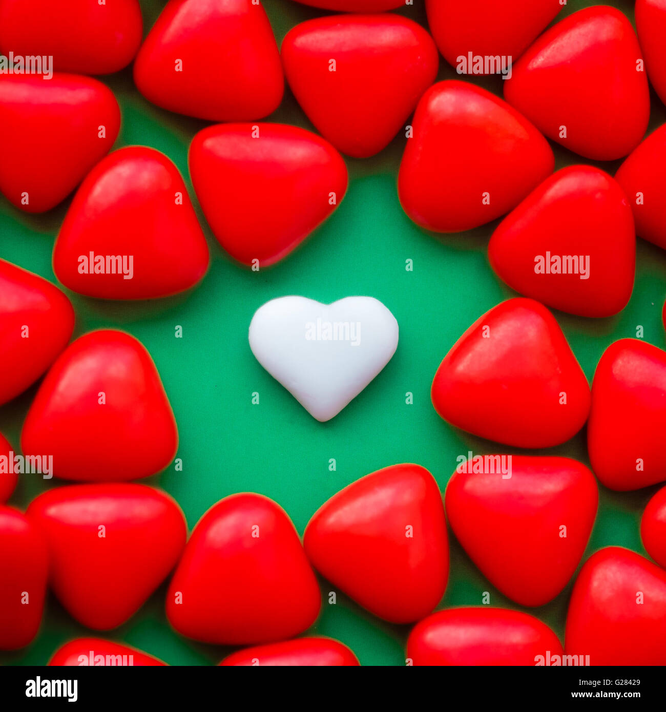 Heart shaped italian sweets, confetti Stock Photo Alamy