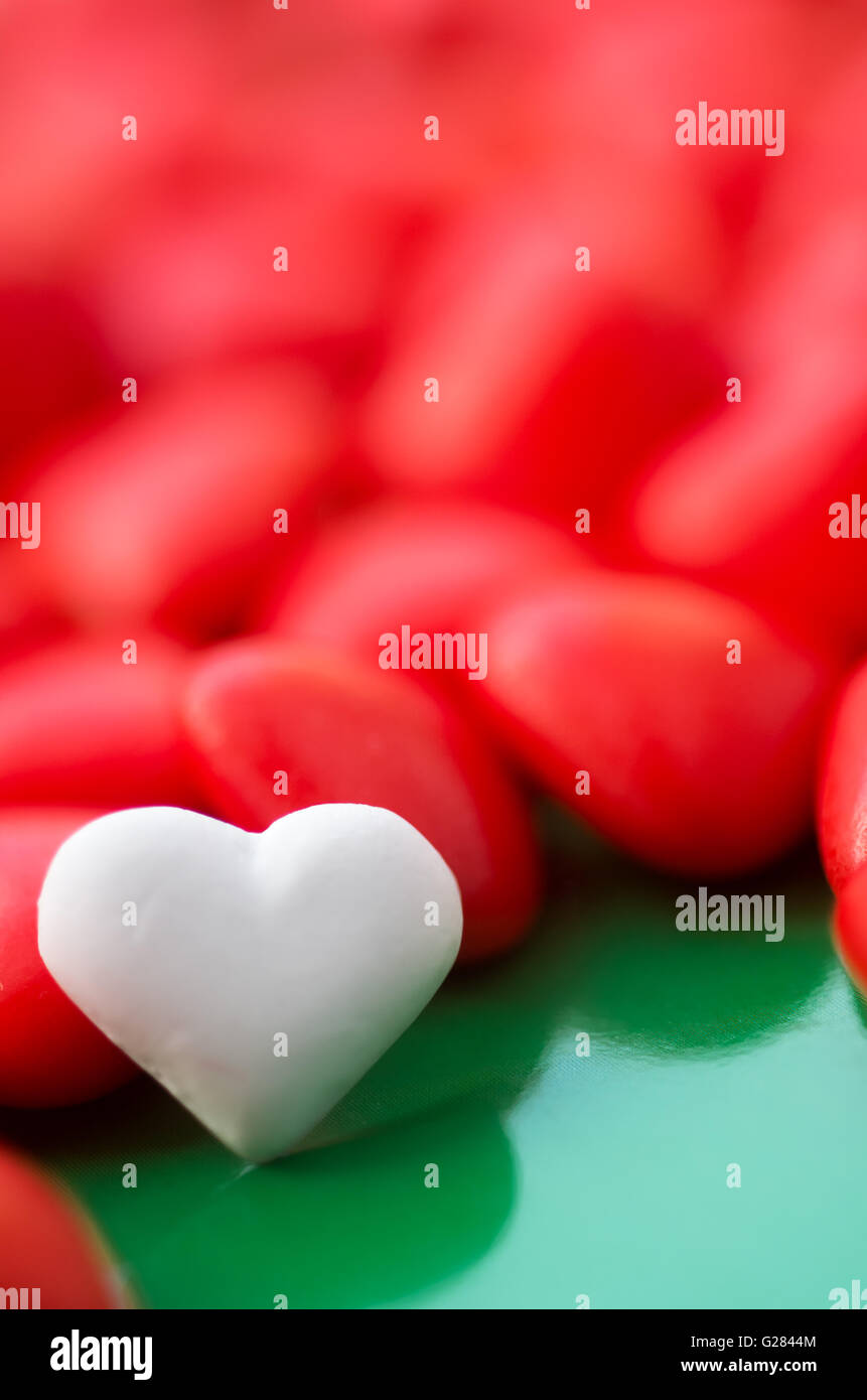 Heart shaped italian sweets, confetti Stock Photo Alamy