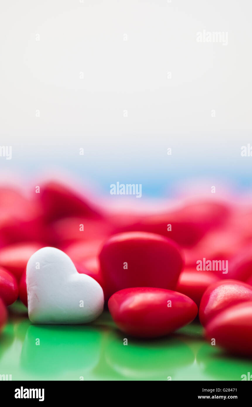 Heart shaped italian sweets, confetti Stock Photo Alamy