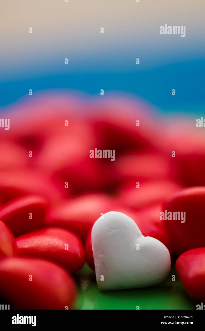 Heart shaped italian sweets, confetti Stock Photo Alamy