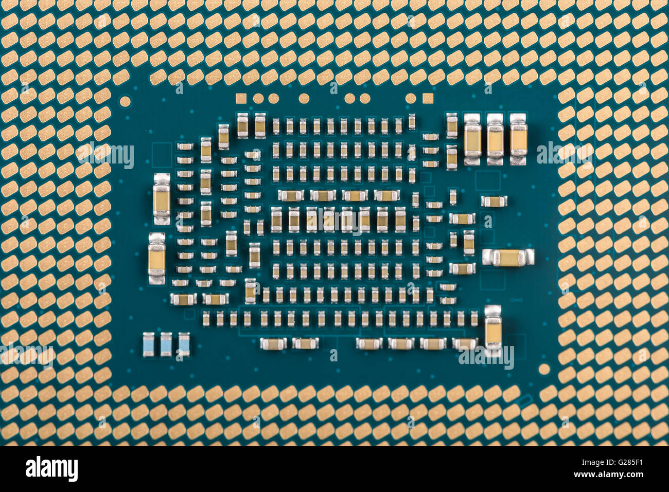 Computer CPU Chip Connectors Stock Photo Alamy