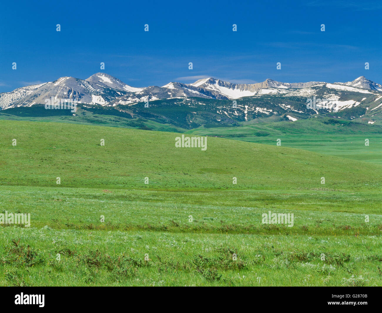 rocky mountain front above the prairie on the blackfeet indian