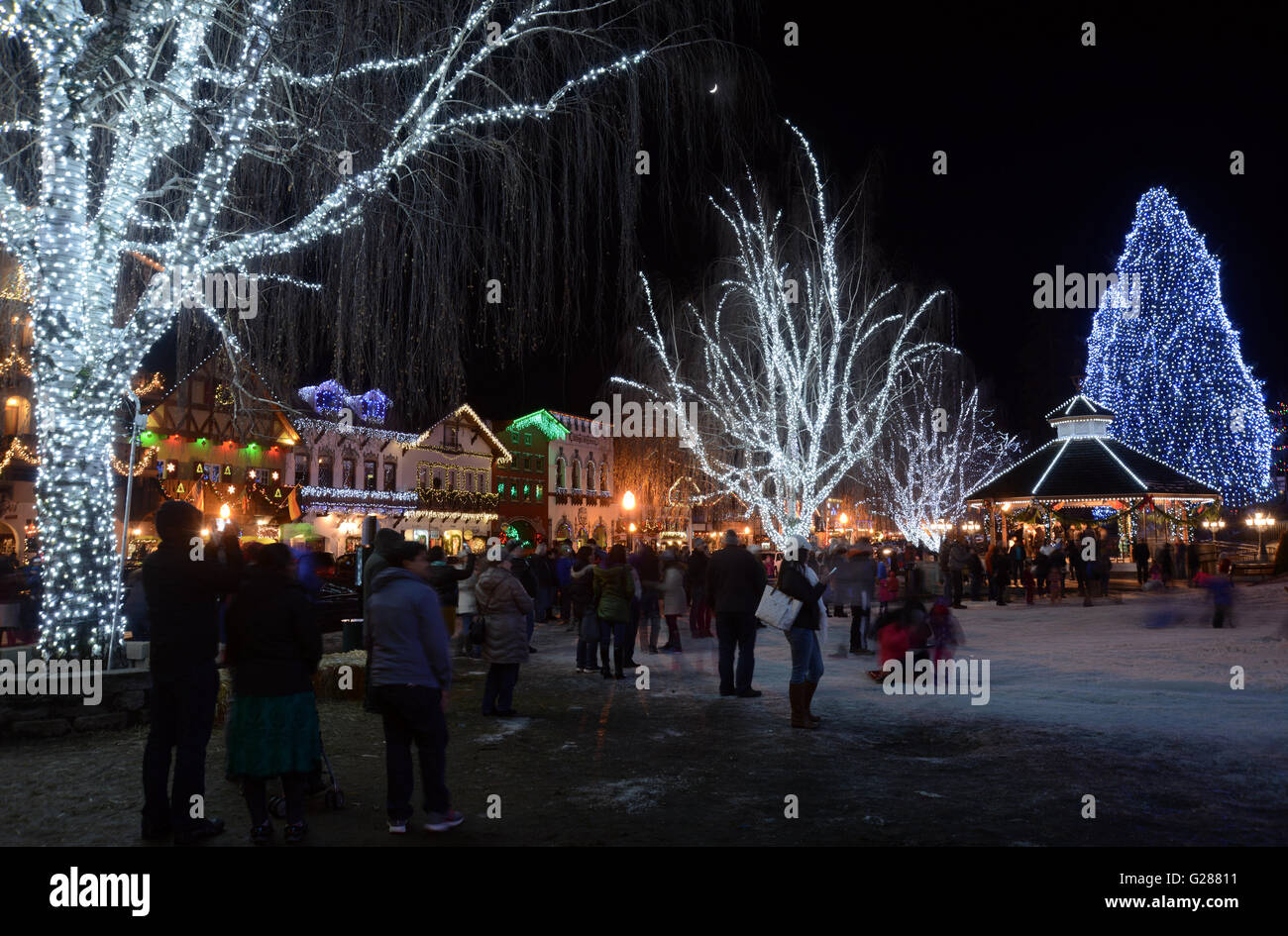 Starting to Christmas lighting in Leavenworth,WA,USA Stock Photo Alamy