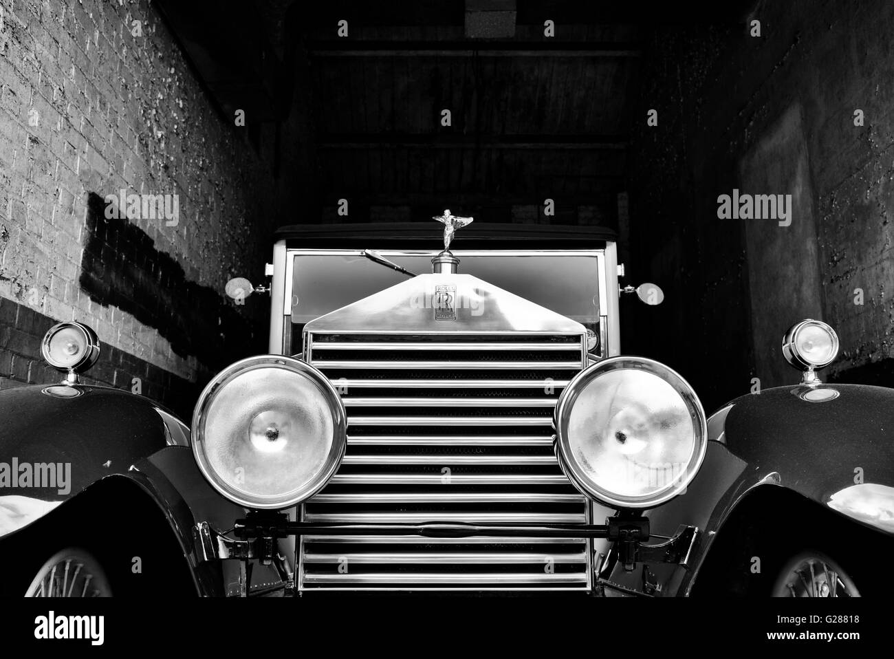 1926 Vintage Rolls Royce car at Bicester Heritage Centre. Oxfordshire, England Stock Photo