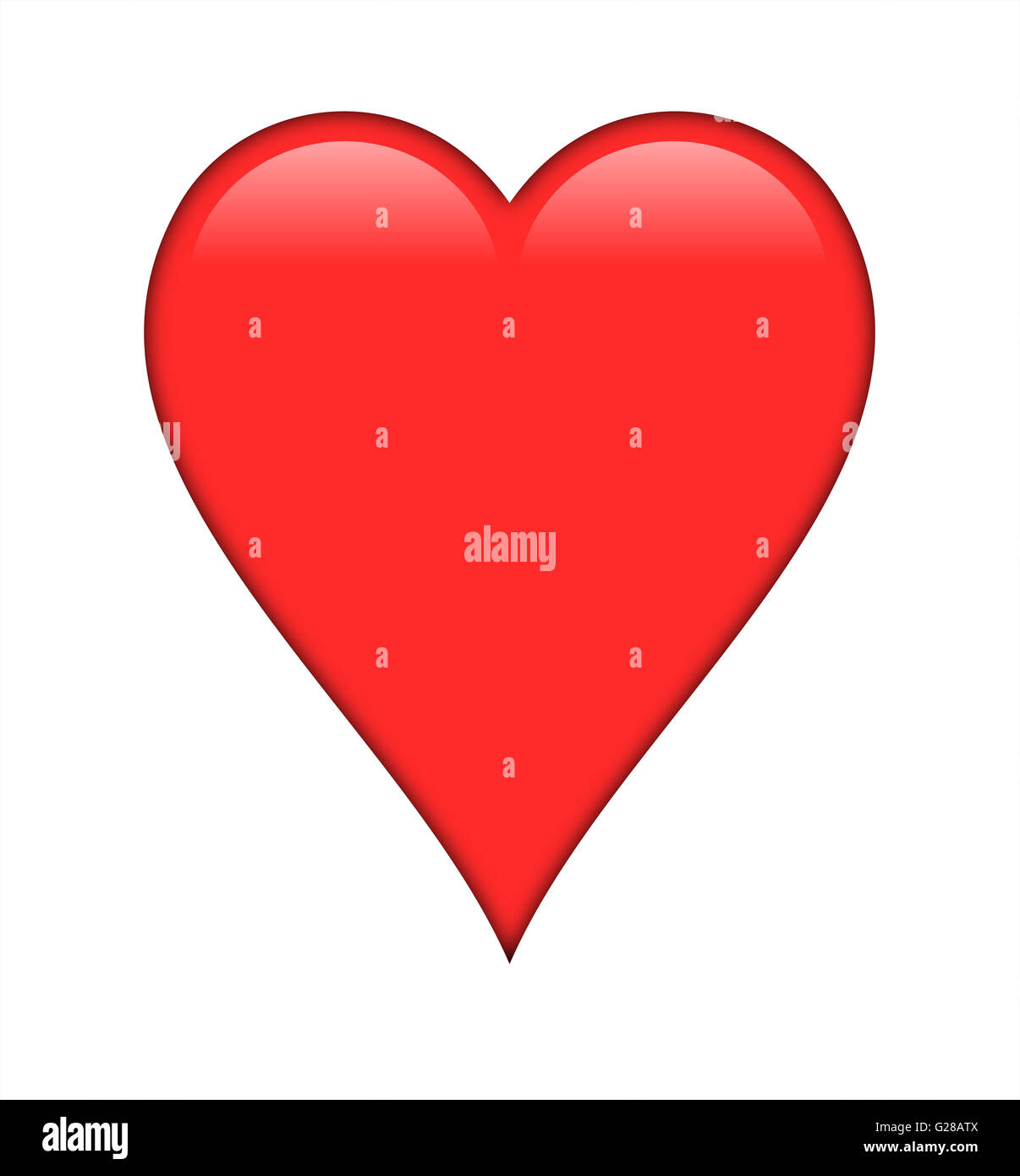 Red shiny heart, isolated over a white background Stock Photo - Alamy