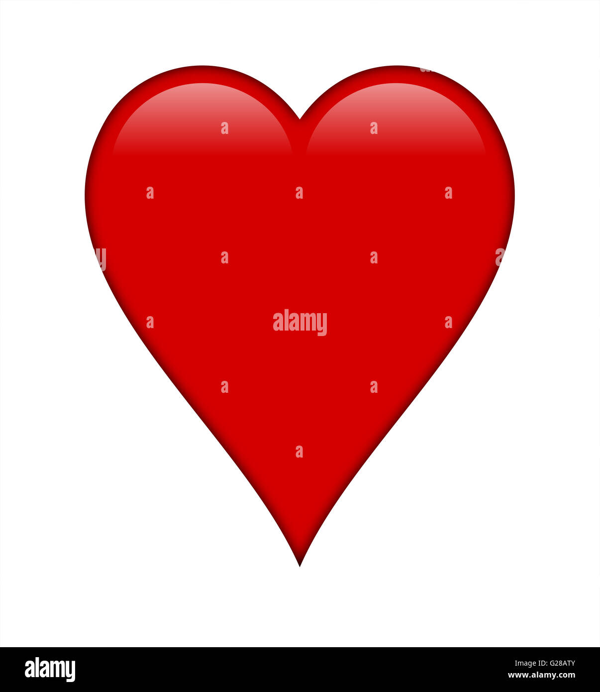 Red shiny heart, isolated over a white background Stock Photo - Alamy