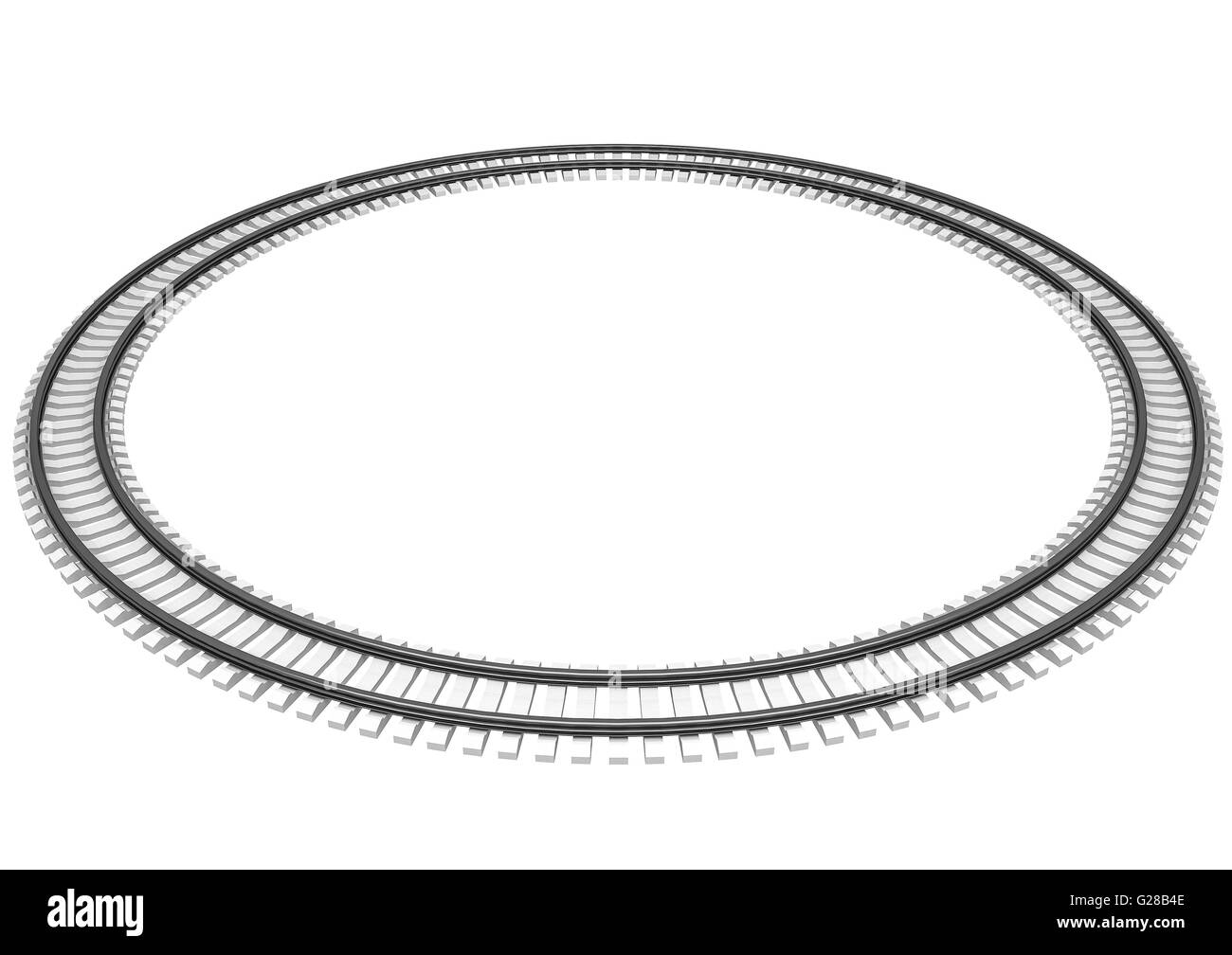 Illustration of a Single looped railroad track isolated Stock Photo Alamy