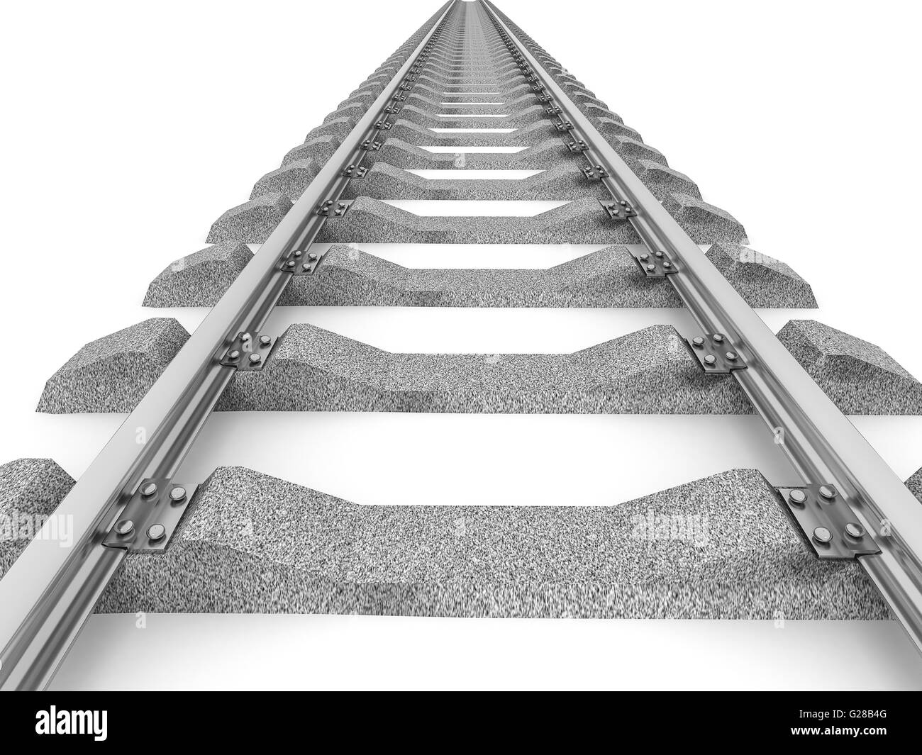 Illustration of a straight railroad track isolated Stock Photo Alamy