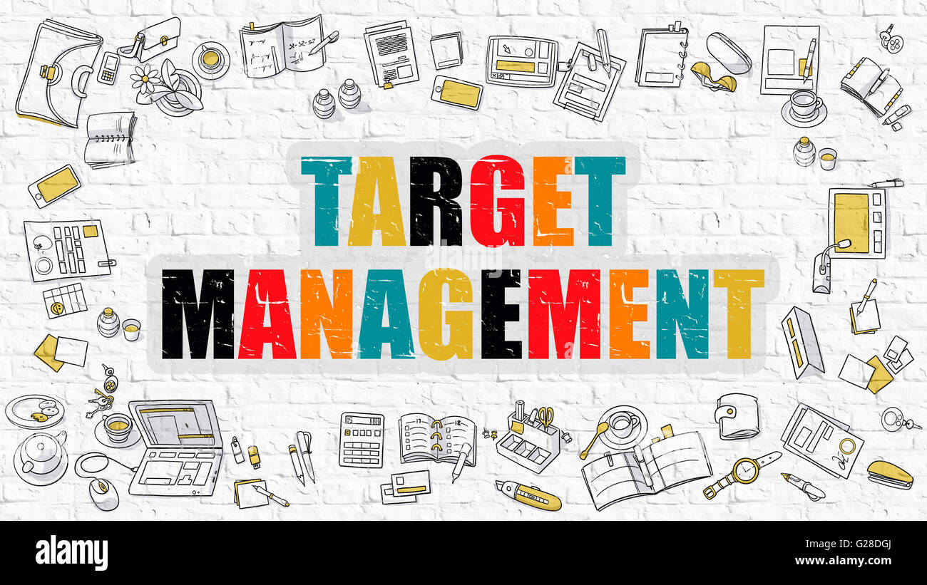 Target Management Concept with Doodle Design Icons Stock Photo Alamy