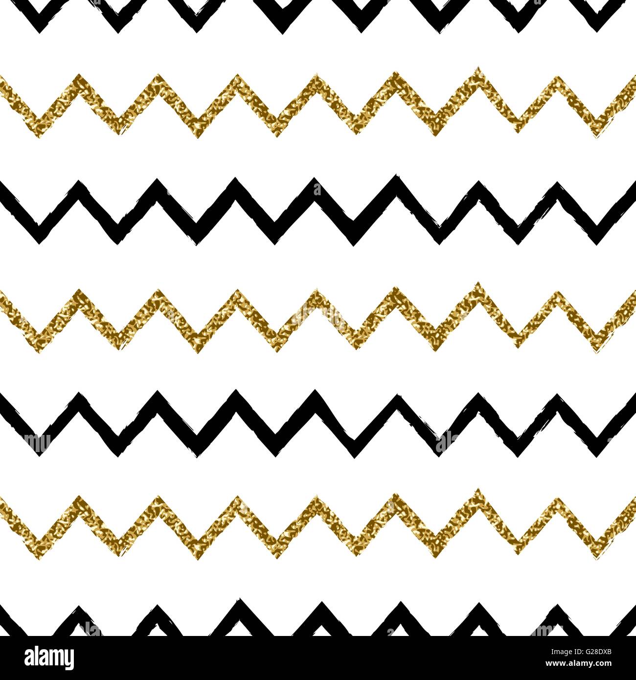 Pink And Gold Chevron Background