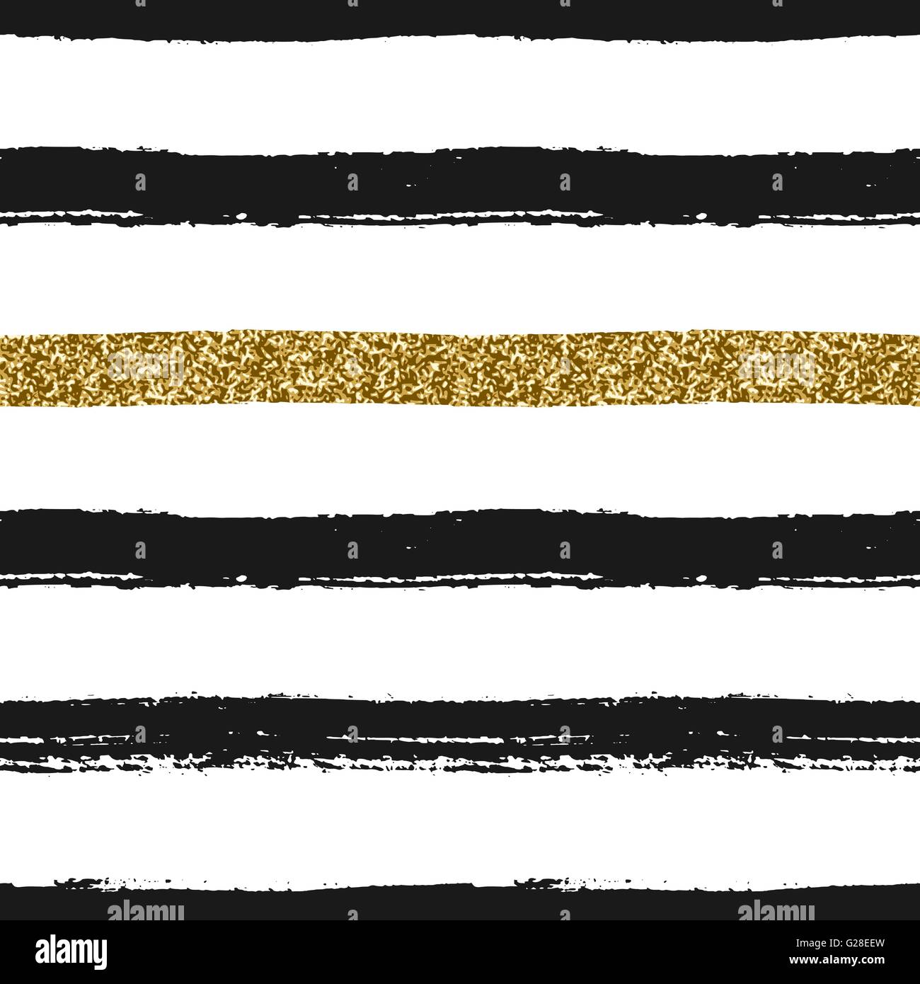 Seamless repeating pattern with brush strokes in black and gold glitter ...