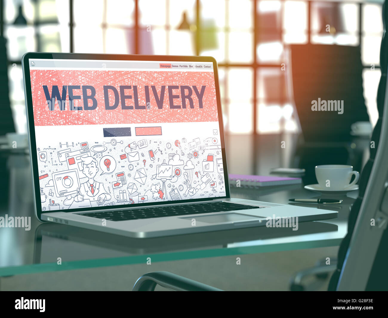Web Delivery Concept on Laptop Screen Stock Photo - Alamy