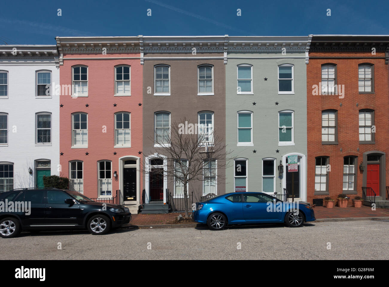 row houses historic district Baltimore Maryland MD Stock Photo Alamy