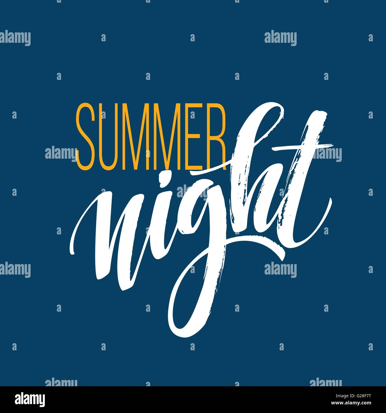 Long Hot Summer Night Typography Design. Vector illustration Stock