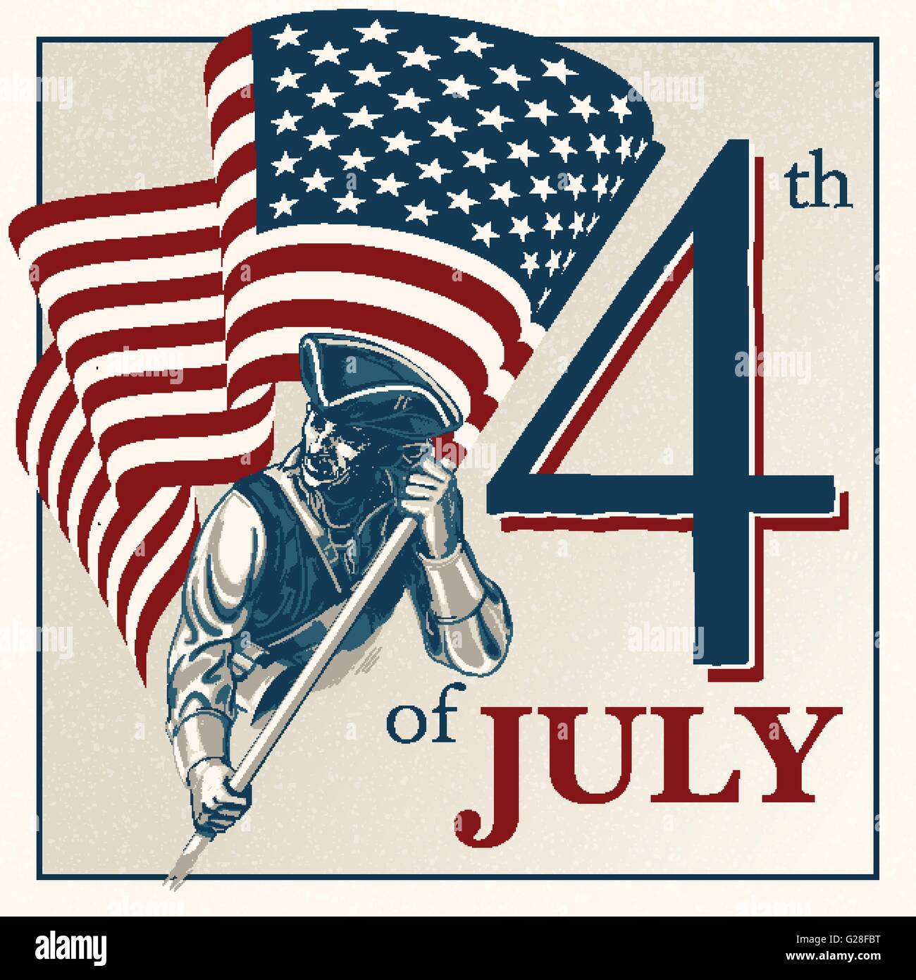 Independence Day - Fourth of July Vector vintage illustration Stock Vector Image & Art - Alamy