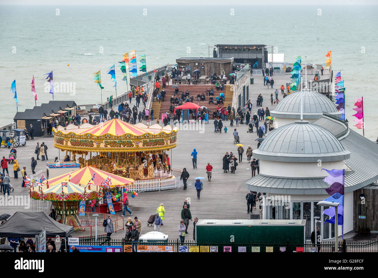 The Grand Reopening of the newly-restored Hastings Pier. Stock Photo