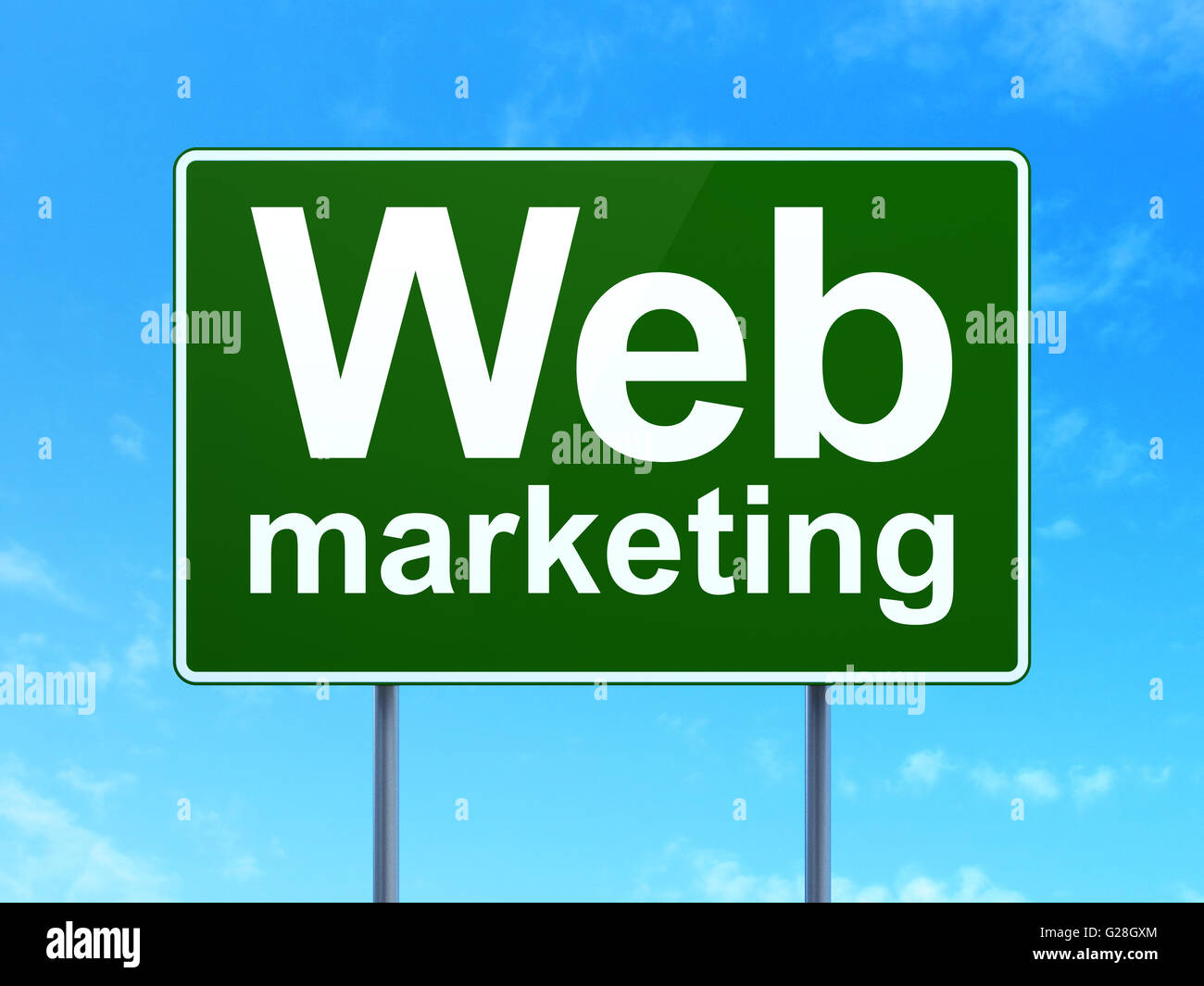 Web design concept: Web Marketing on road sign background Stock Photo ...