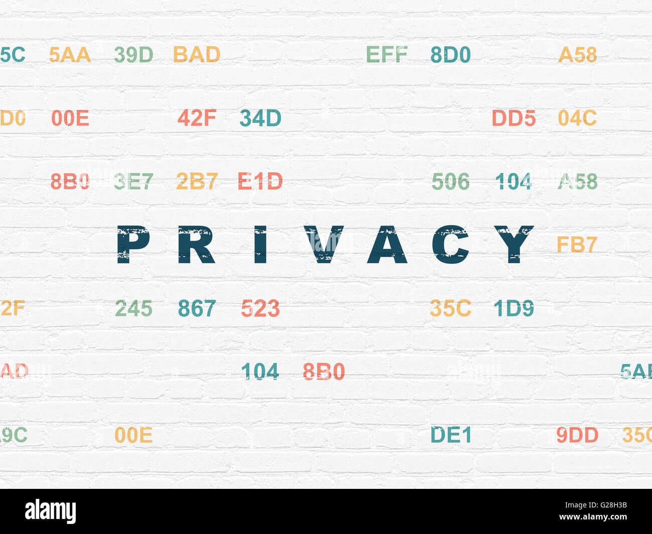 Protection concept: Privacy on wall background Stock Photo - Alamy