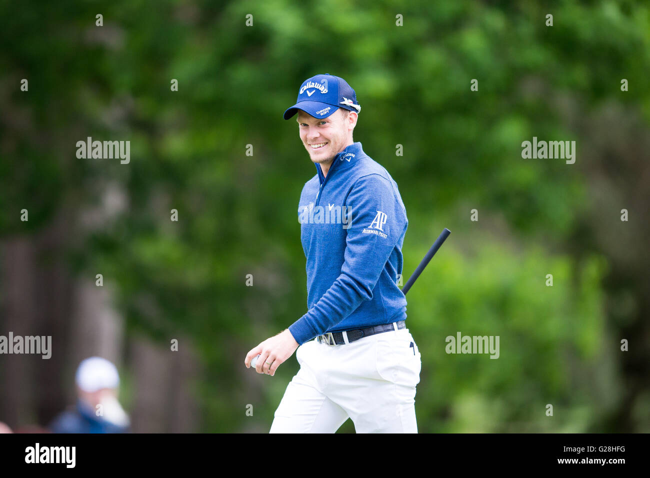 WENTWORTH, UK: May, 25, 2016 Danny Willett plays in the BMW PGA Celebrity Pro-Am, ahead of the Championship at Wentworth. Stock Photo