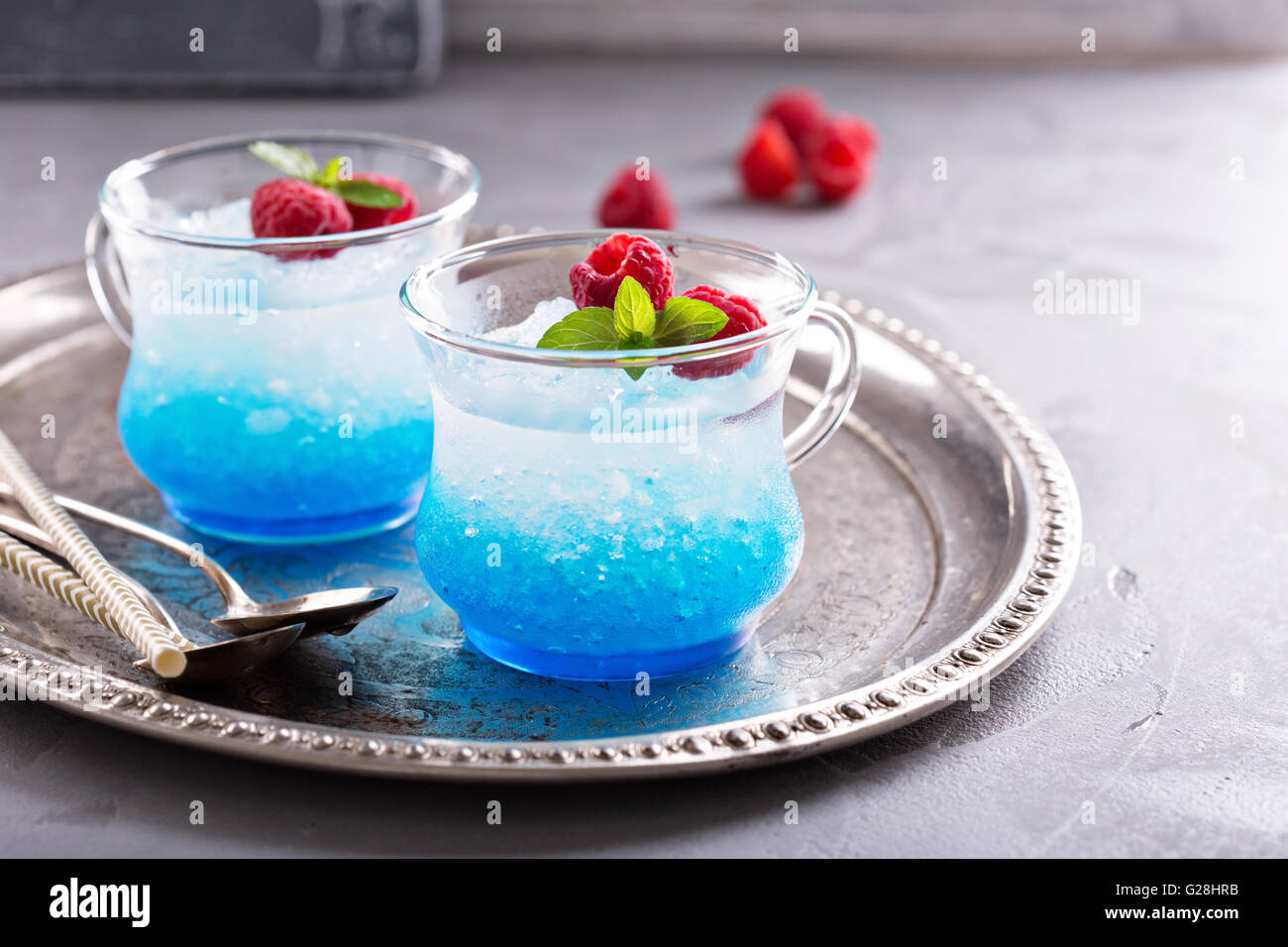 Blue raspberry cocktail Stock Photo Alamy