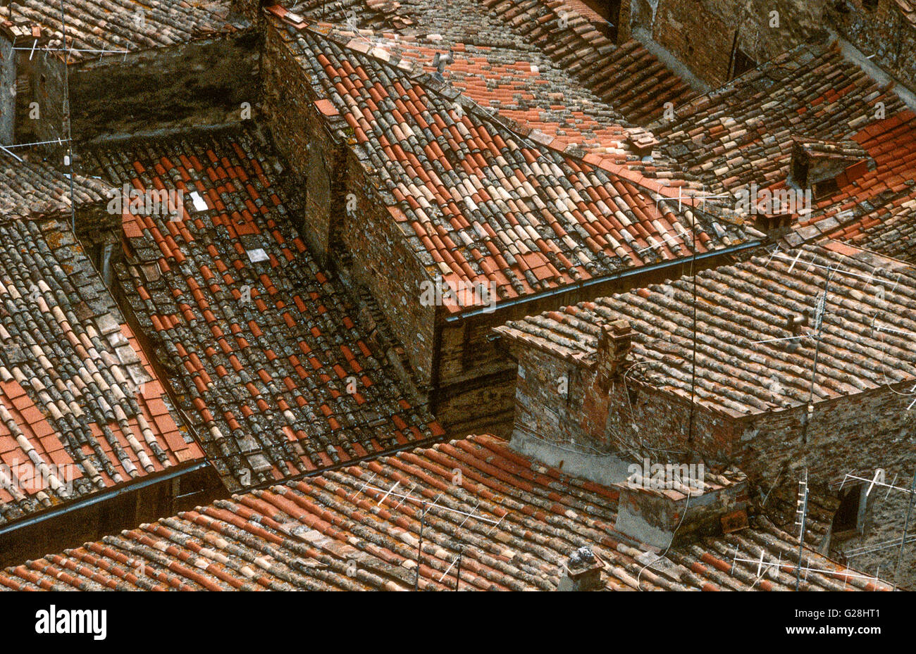 Roofs of San Gimignano, Tuscany, Italy Stock Photo