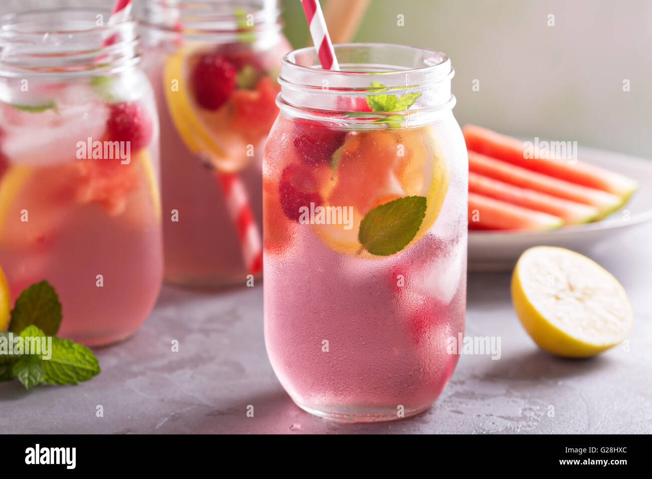 Summer drink watermelon and citrus lemonade Stock Photo Alamy