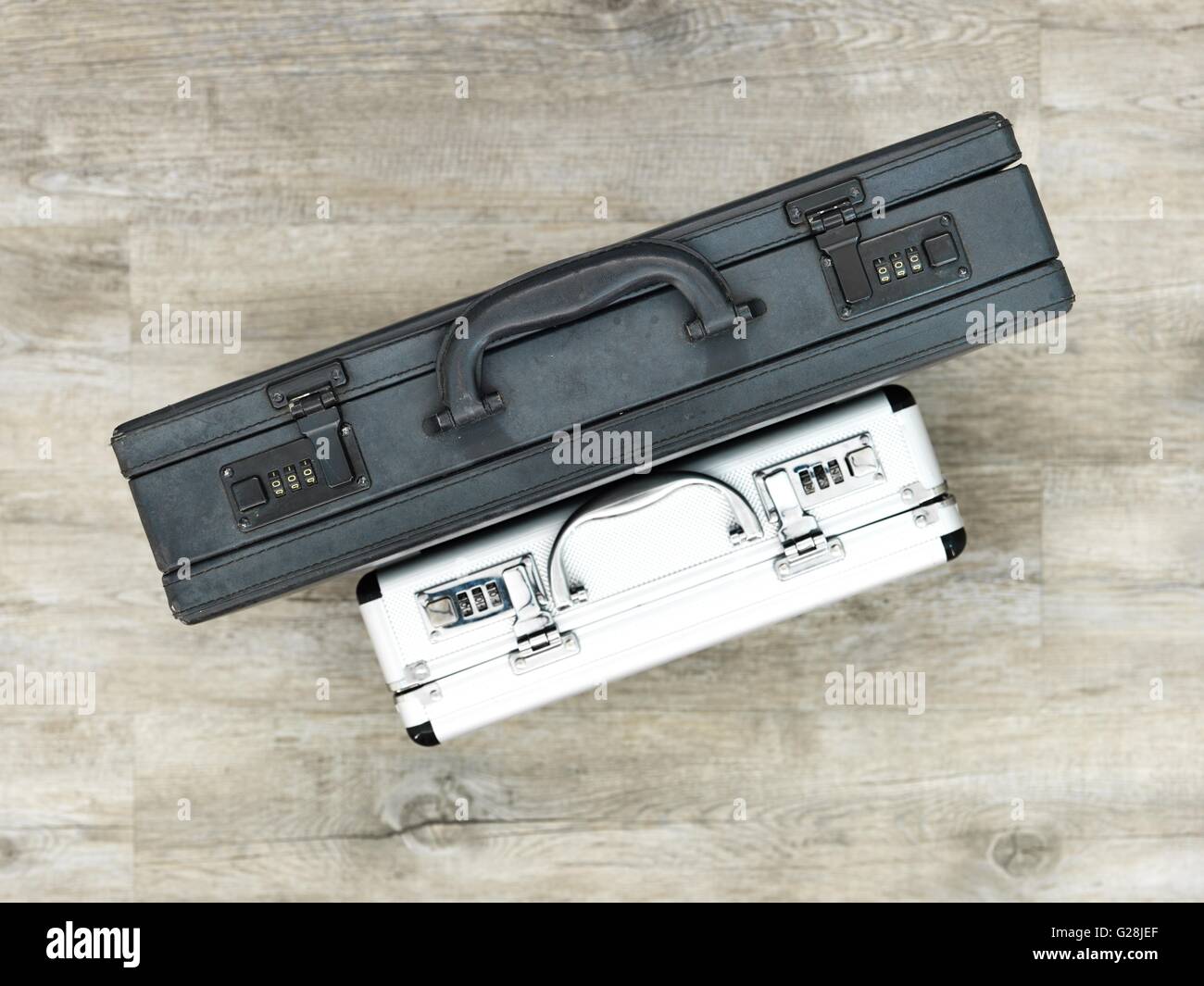 A studio photo of an old leather briefcase Stock Photo Alamy