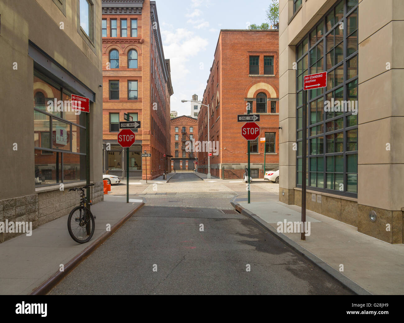 A empty Tribeca street in New York City Stock Photo